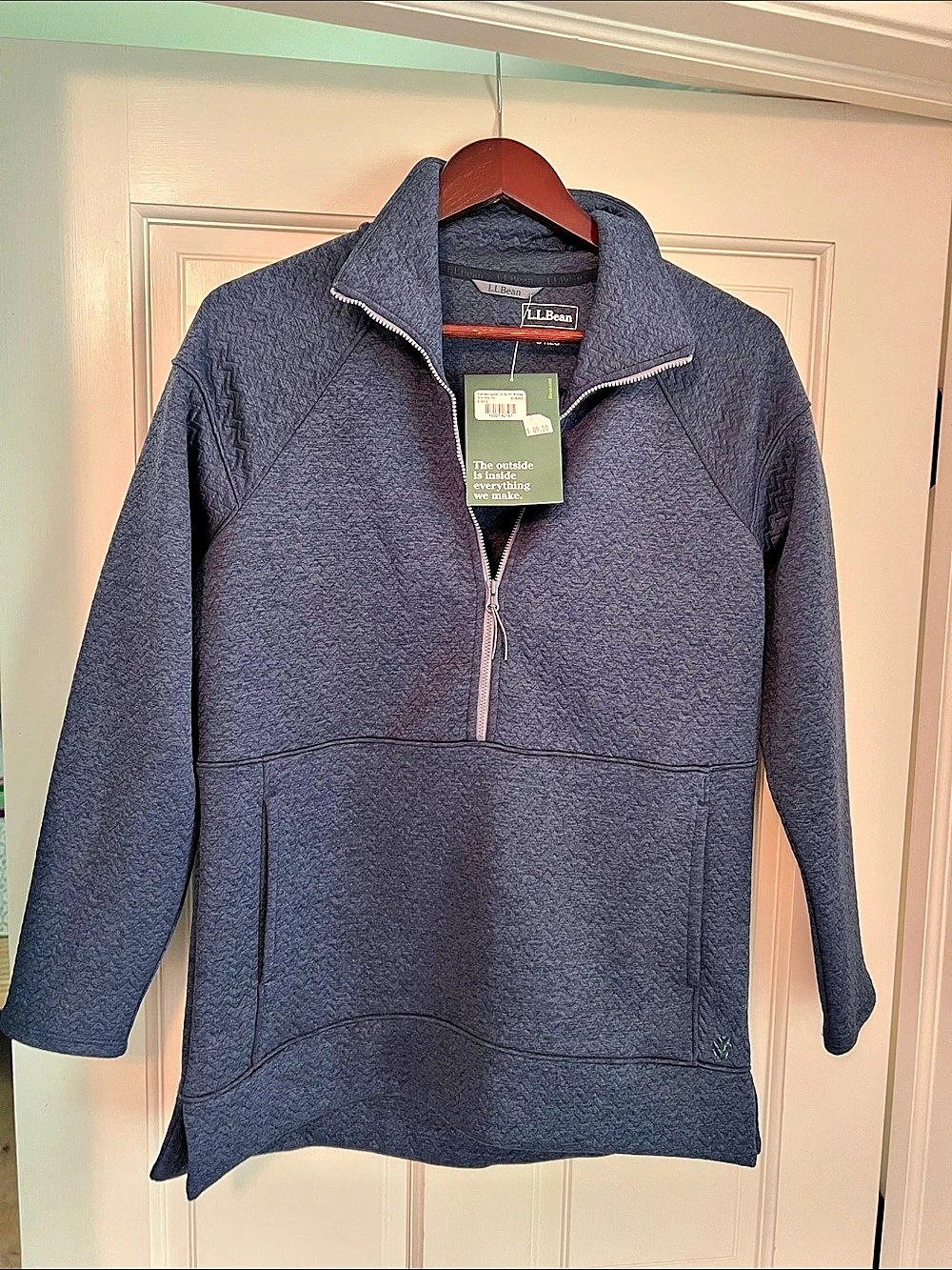 L.L.Bean FlexForward Quilted 1/2 Zip Pullover Blue Small